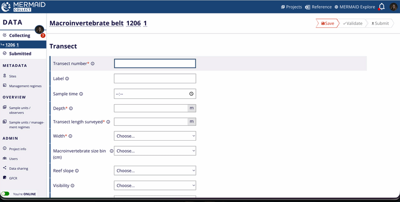 Animated GIF showing Interactive form fields adjusting based on survey method selected.