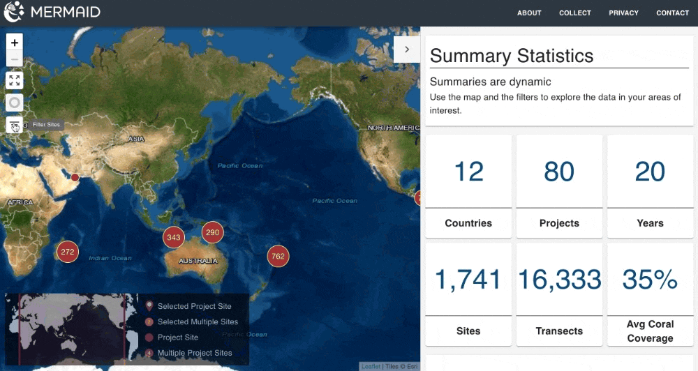 Locate GFCR projects on the MERMAID Dashboard.